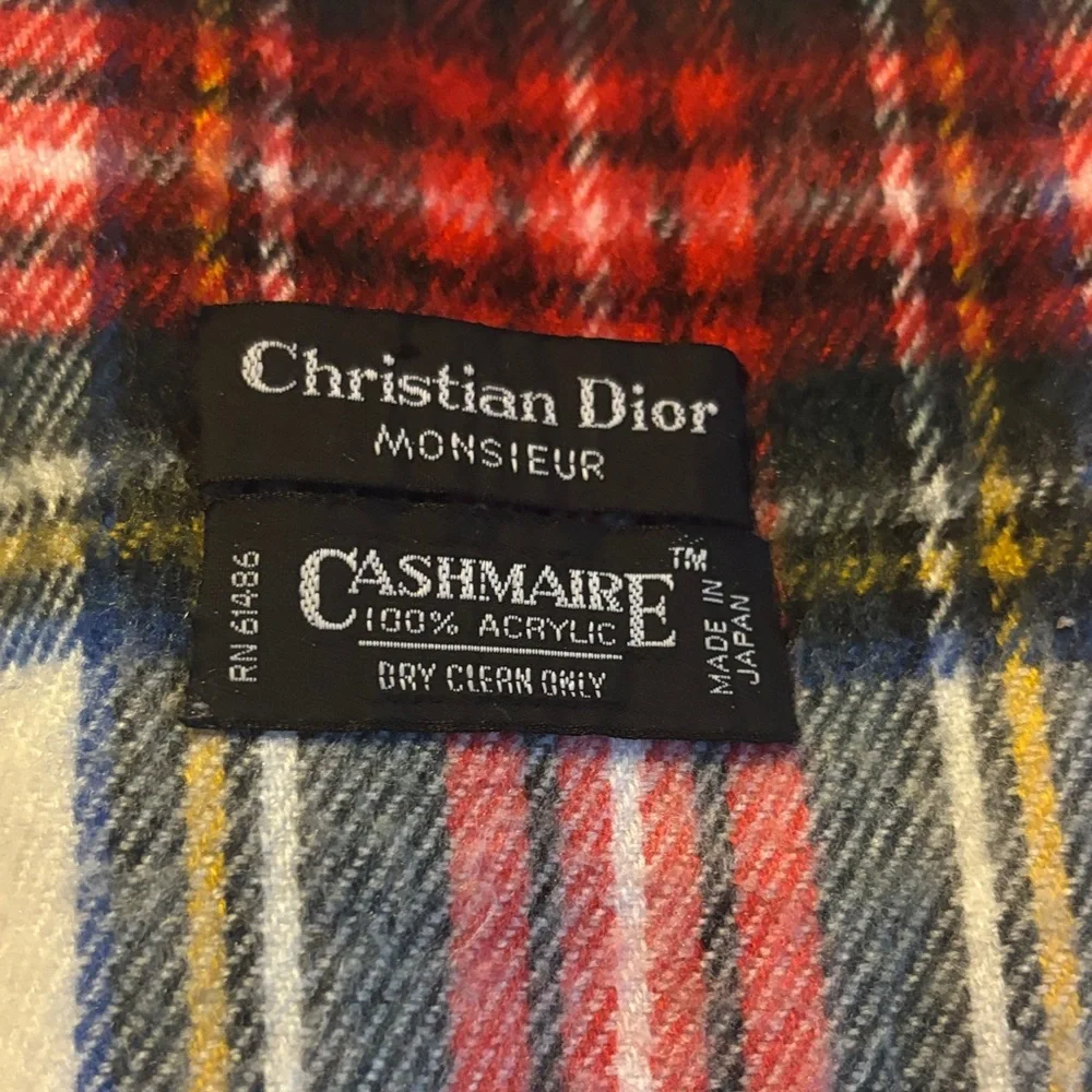 Christian Dior Multicolor Plaid Scarf